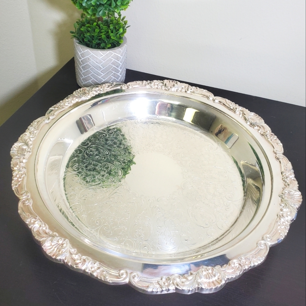 Poole Silverplated Footed Tray
